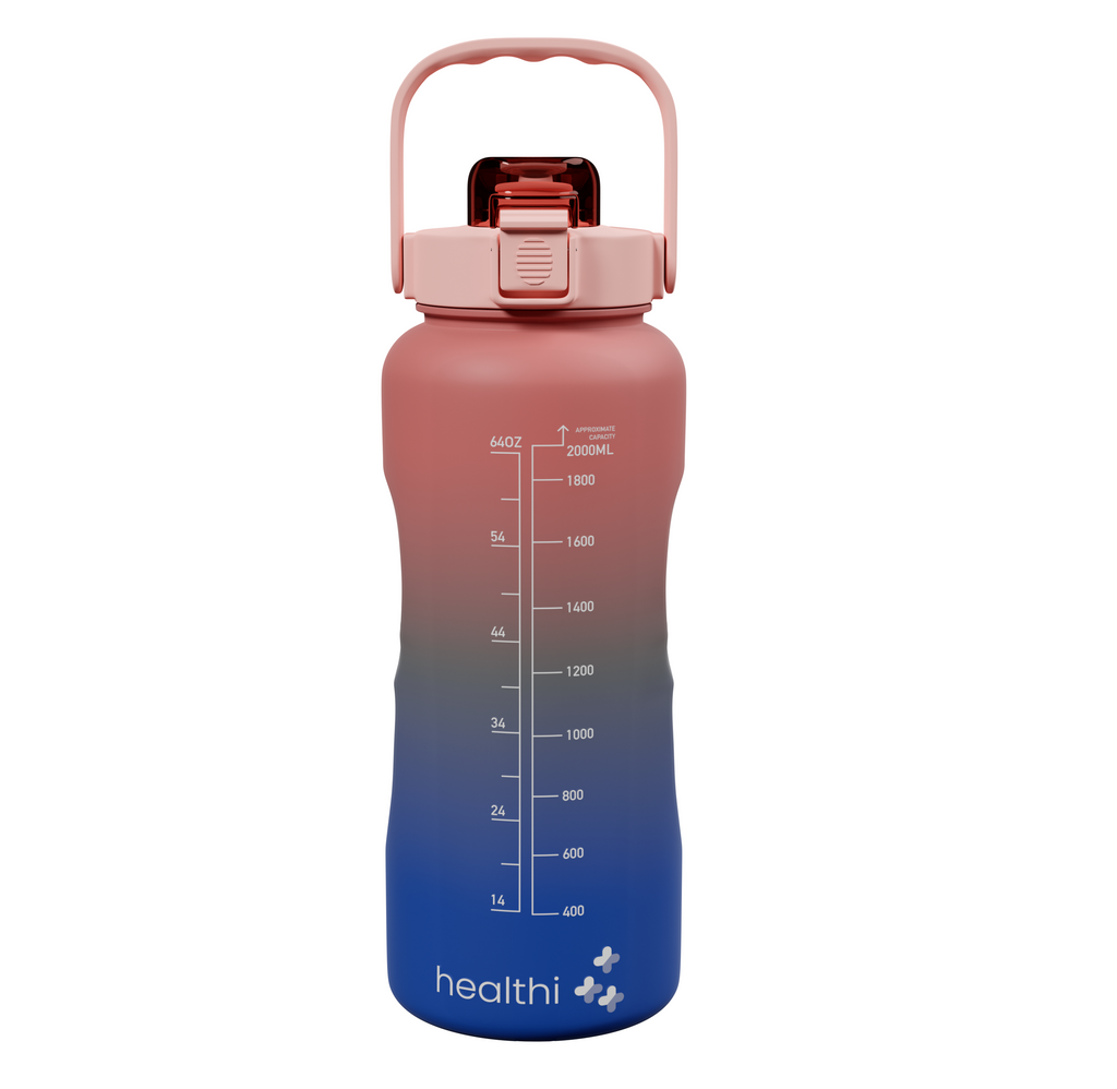 Sport Gallon Water Bottle with Handle,57oz Motivational Large Leakproof  Food Safe BPA Free Drinking Water Bottle Jug,Ensure You Drink Enough Water